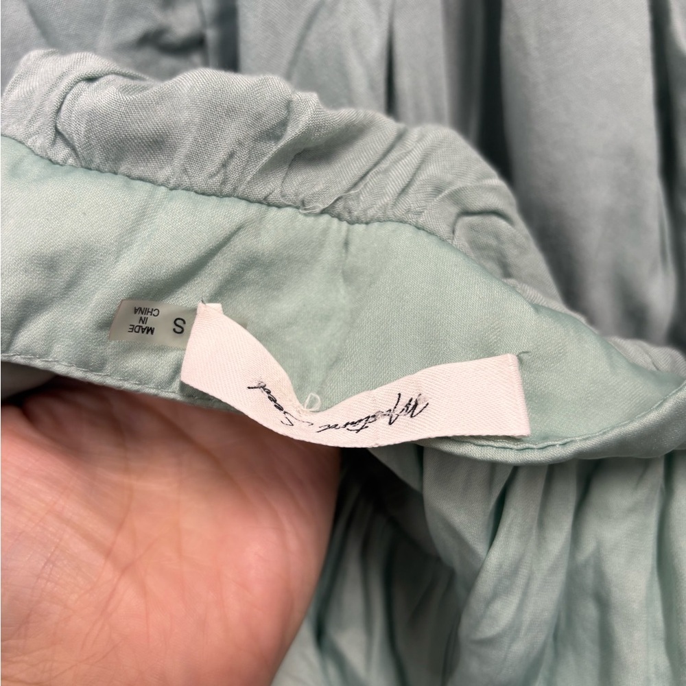 Mustard Seed Mint Green Seafoam Ruffled Romper Summer Open Back Sexy Sleeveless - Picture 7 of 8